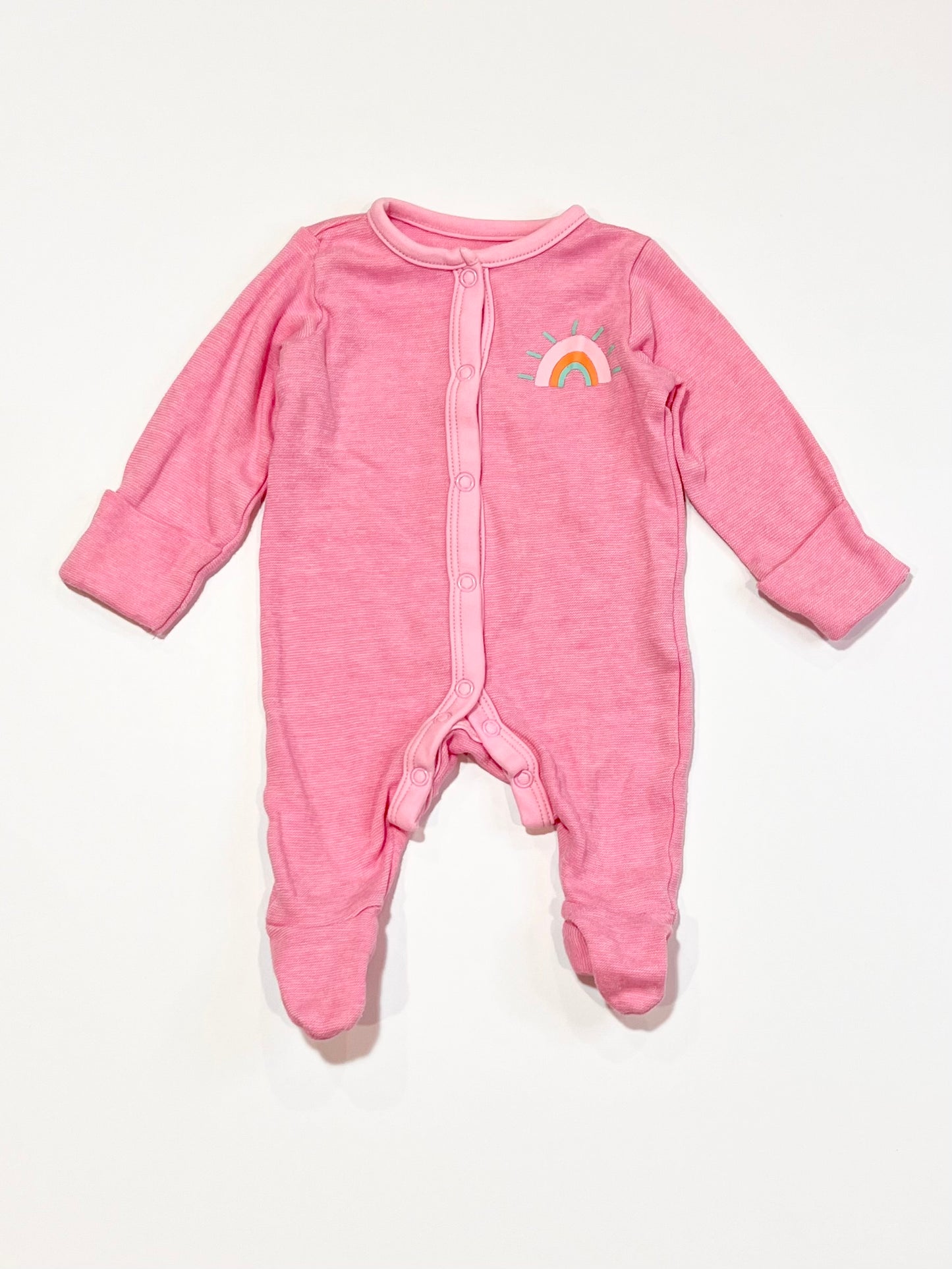 Pink rainbow onesie - Size 0000