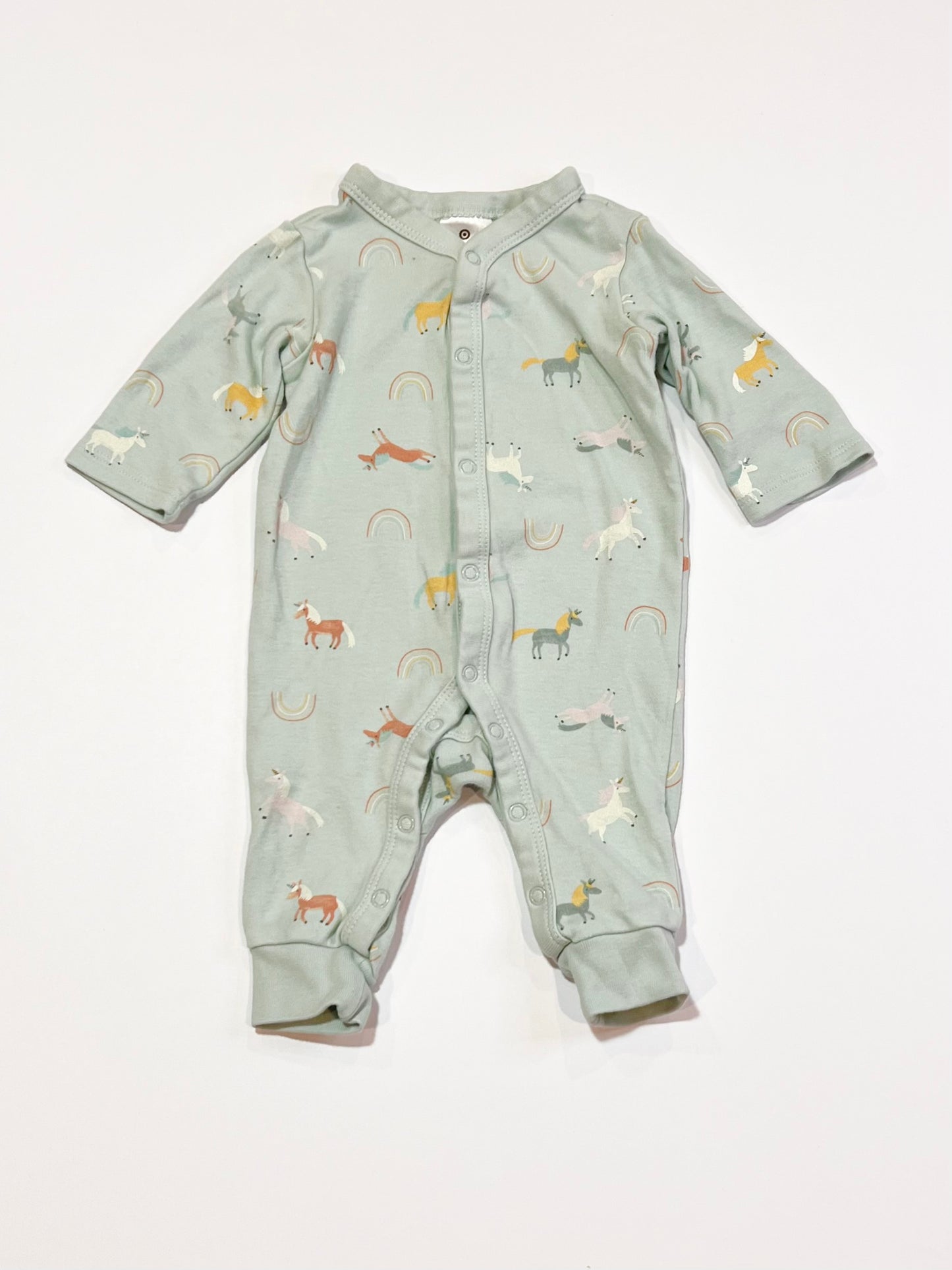 Rainbows and unicorns onesie - Size 0000