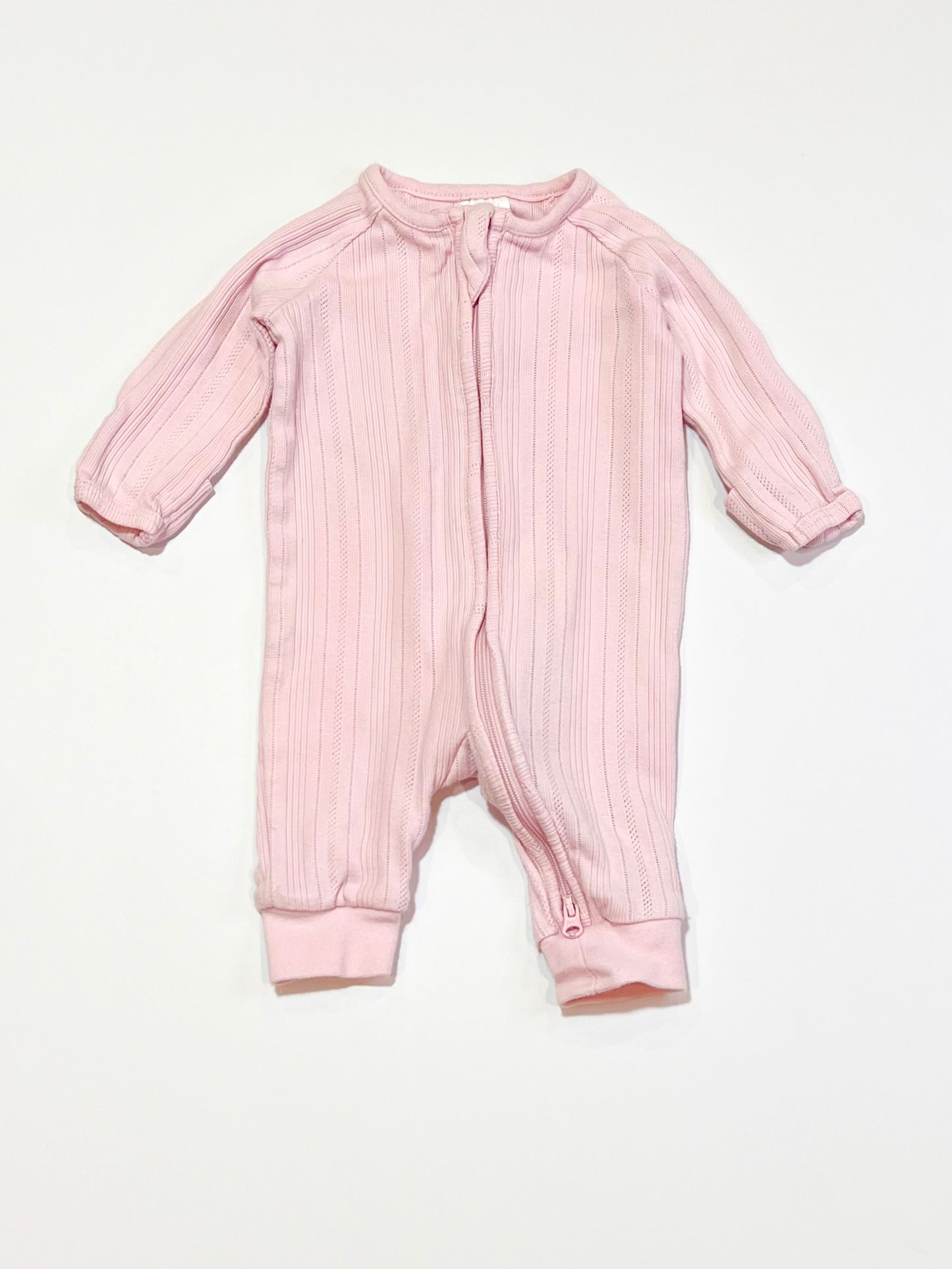 Pink zip onesie - Size 0000