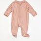 Pink ribbed zip onesie - Size 0000