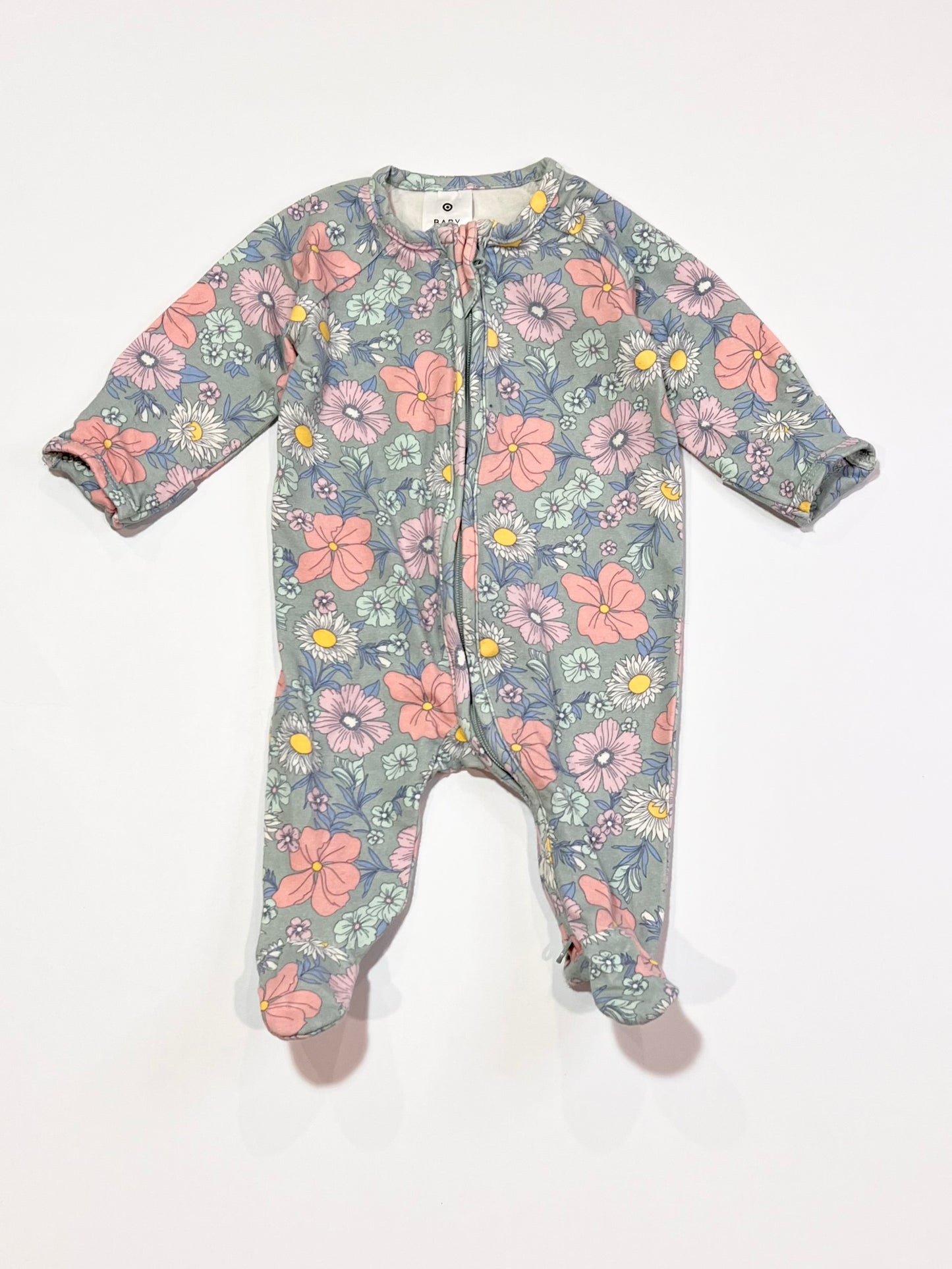 Floral zip onesie - Size 0000