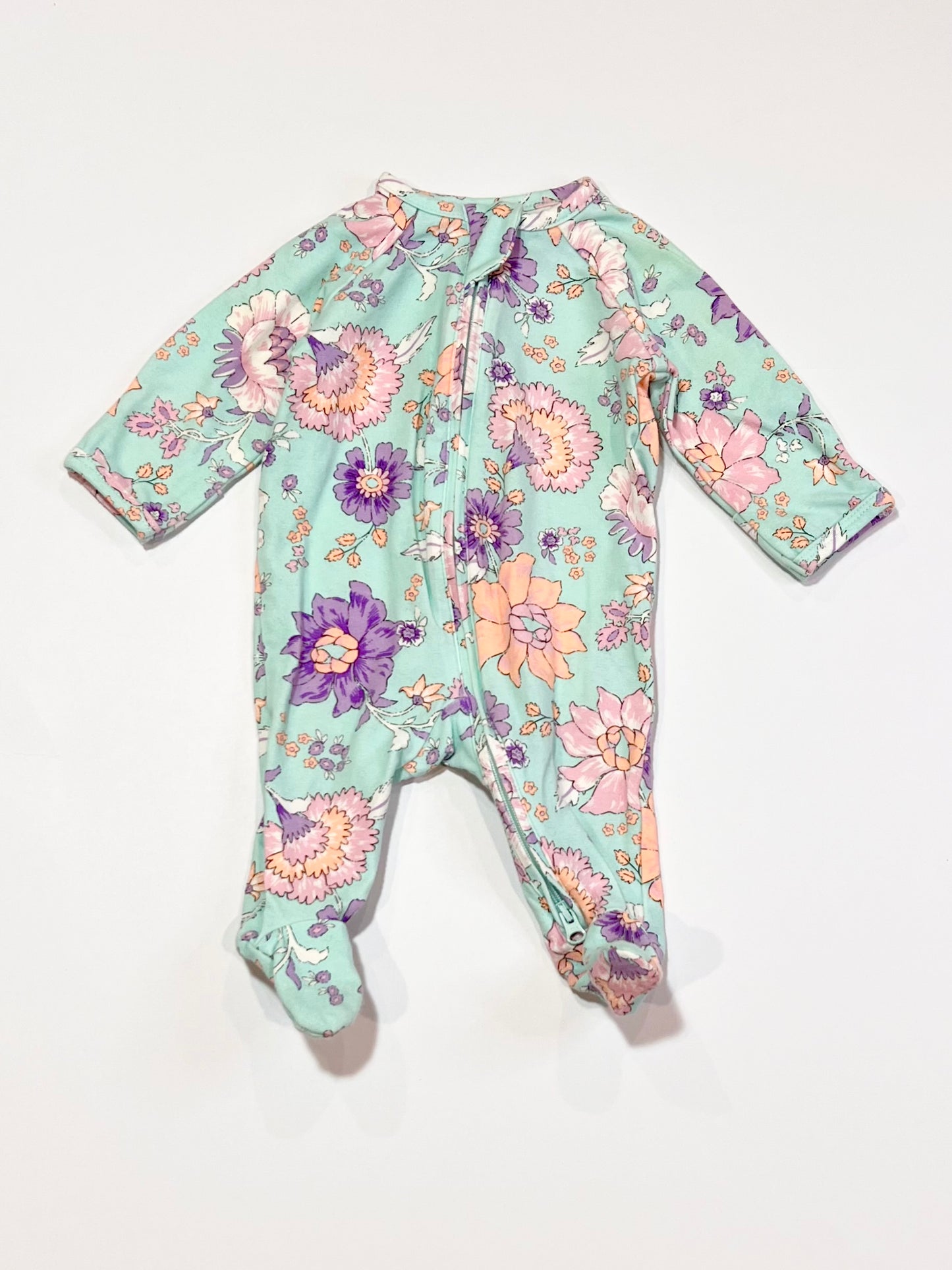 Floral zip onesie - Size 0000