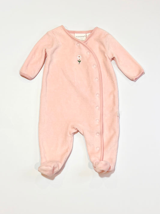 Pink velour onesie - Size 0000