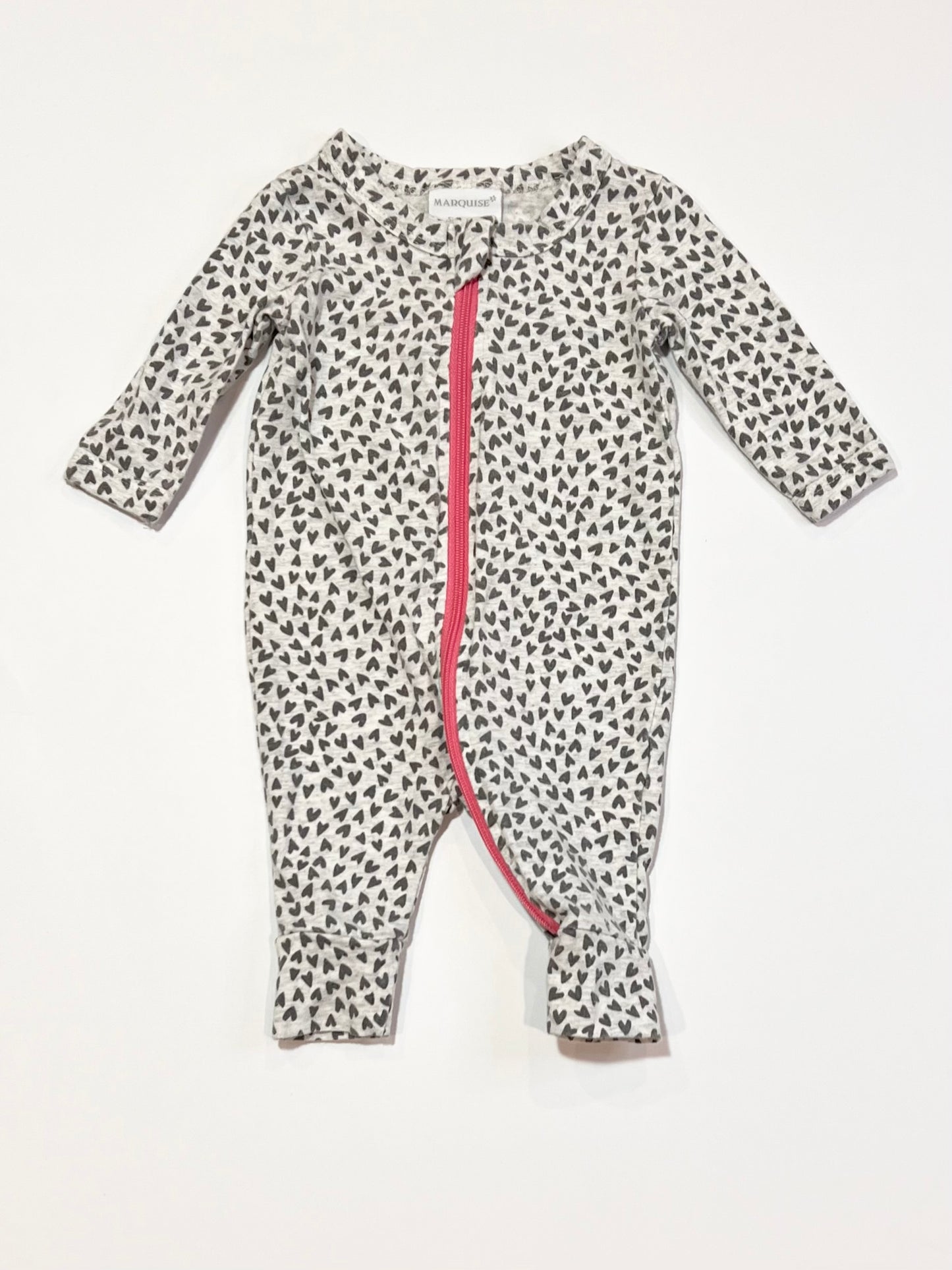Hearts zip onesie - Size 0000