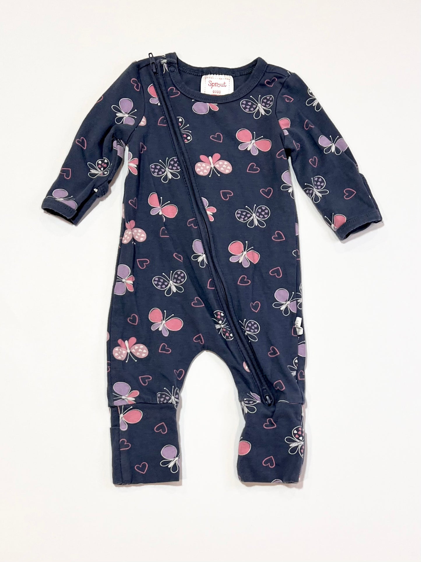 Butterflies zip onesie - Size 0000