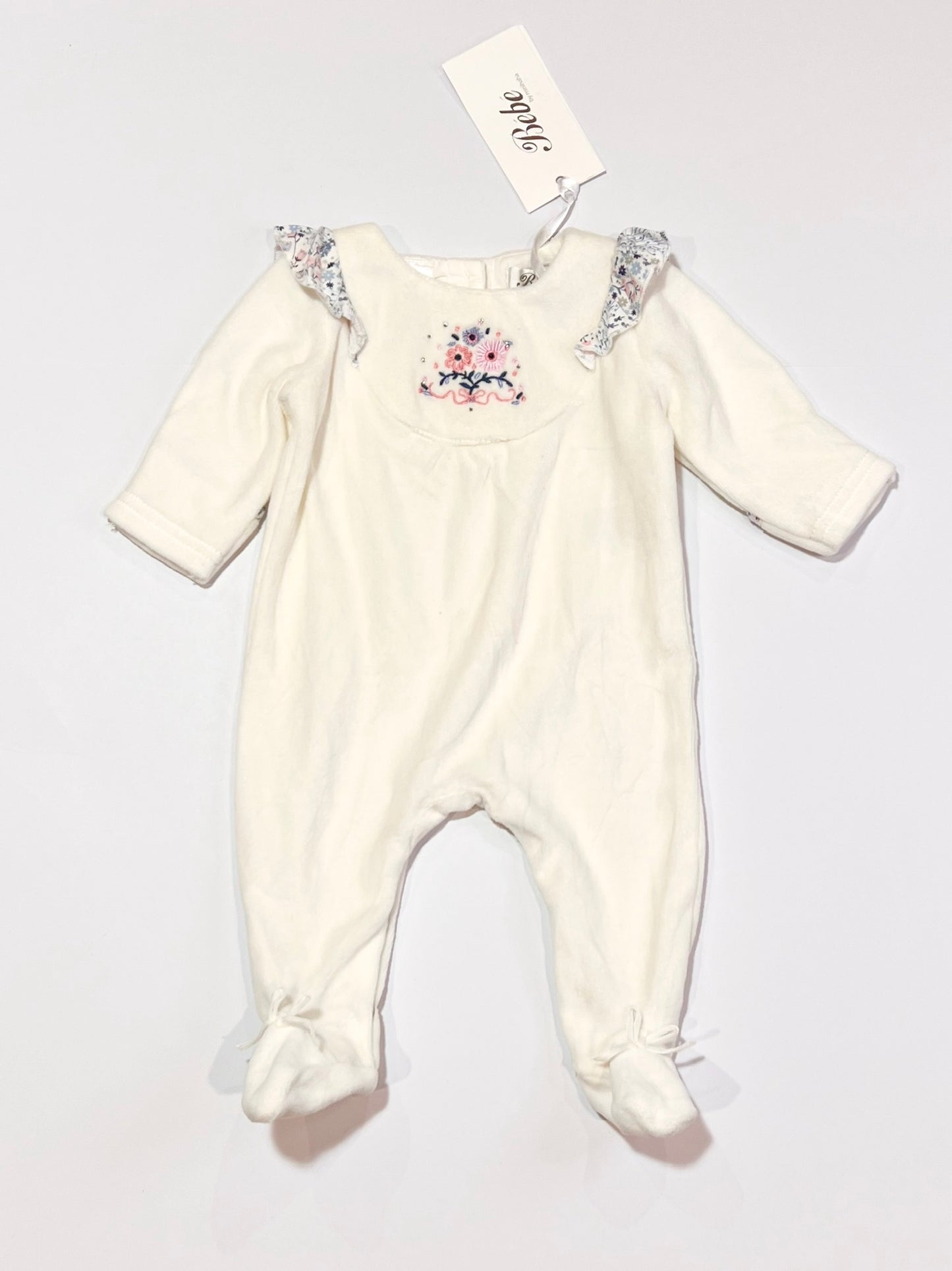 Floral velour onesie brand new - Size 0000
