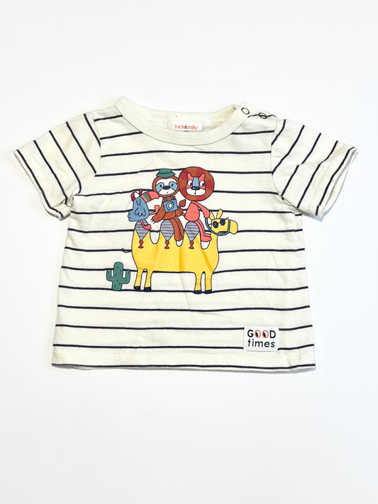 Striped animals tee - Size 00