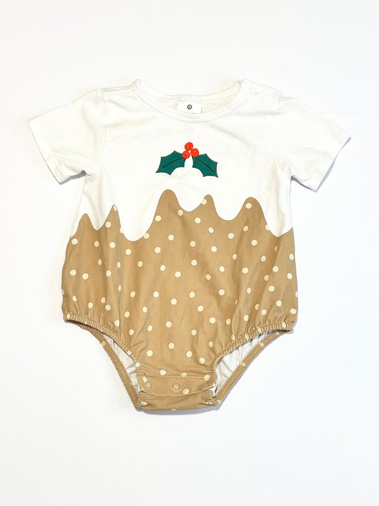 Christmas pudding bubblesuit -Size 00