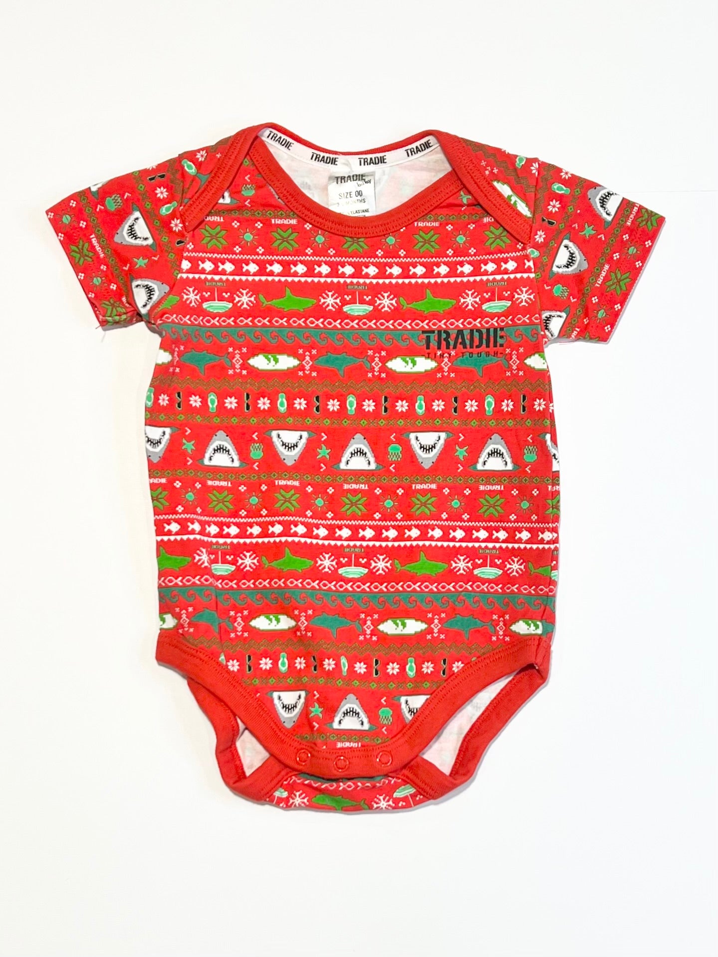 Christmas shark bodysuit - Size 00