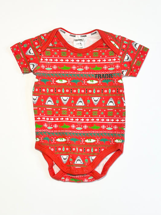 Christmas shark bodysuit - Size 00