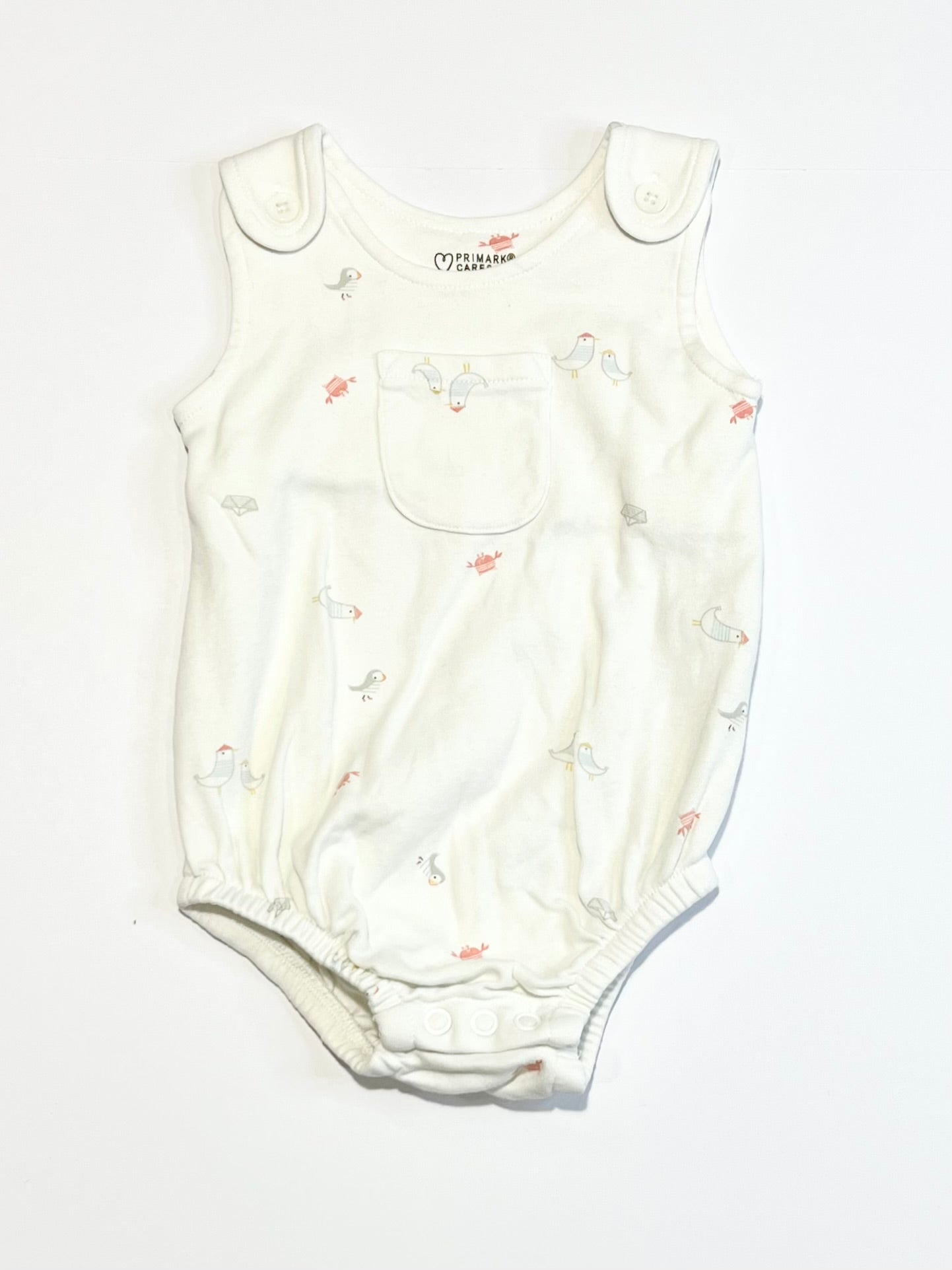 Seagulls, crabs and puffins romper - Size 00