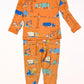 Orange truck pyjamas - Size 2-3