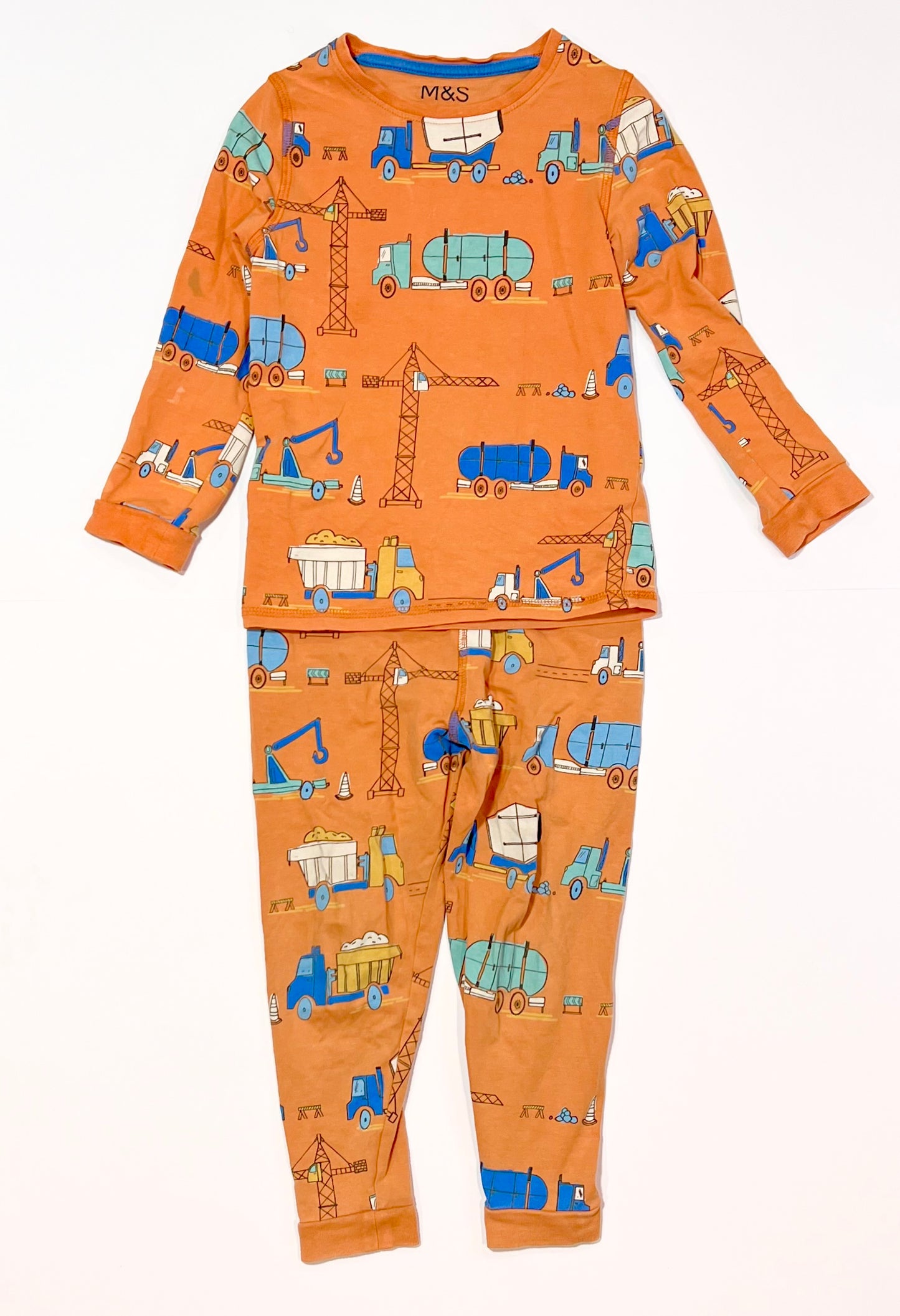 Orange truck pyjamas - Size 2-3