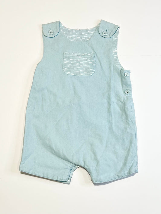 Woven reversible romper - Size 0