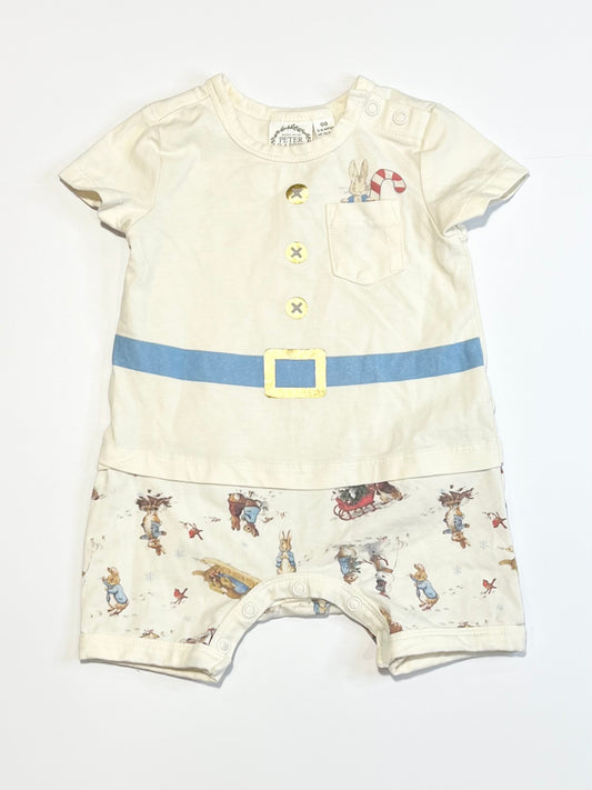 Christmas Peter Rabbit romper - Size 00