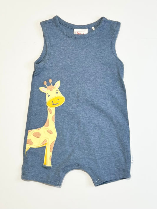 Grey giraffe romper - Size 00