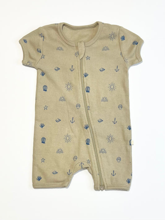Ribbed zip romper - Size 00
