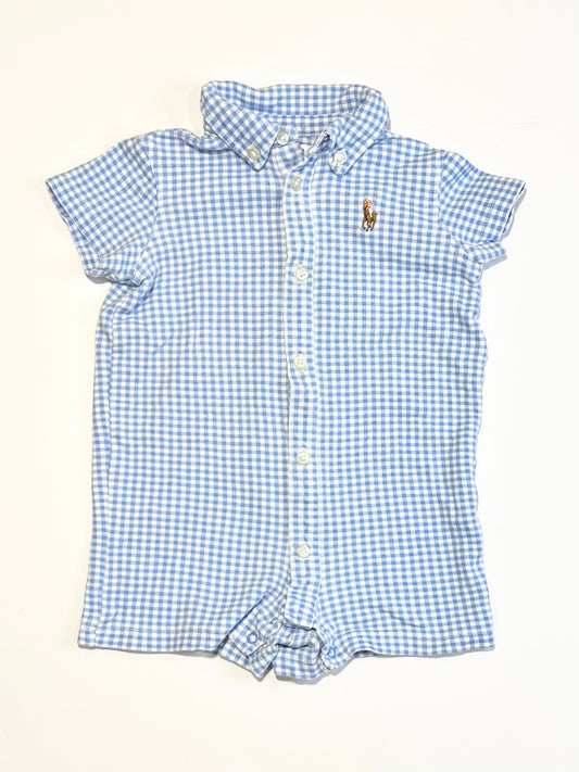 Gingham jersey romper - Size 00