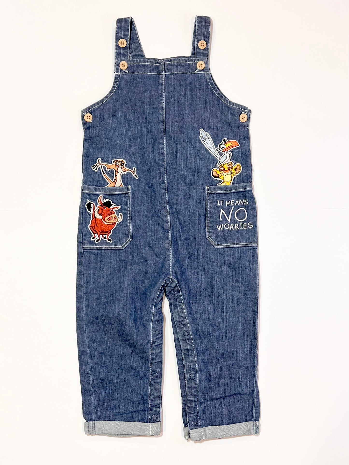 Denim Lion King overalls - Size 2