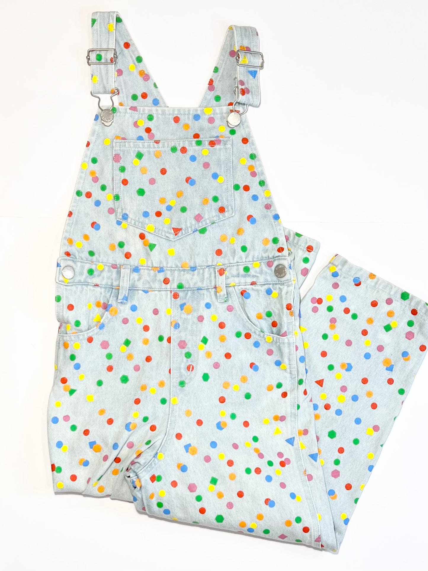 Confetti denim overalls - Size 6-7