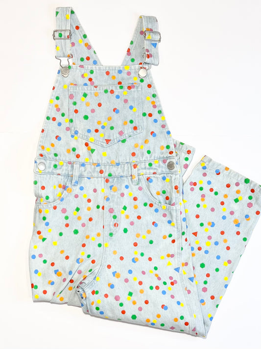 Confetti denim overalls - Size 6-7