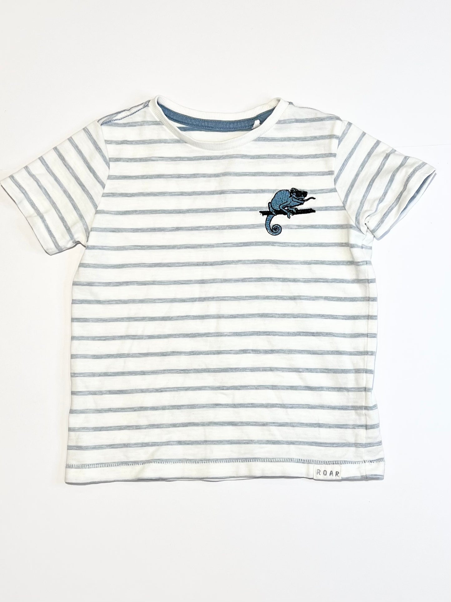 Striped chameleon tee - Size 4