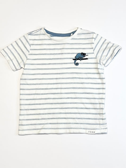 Striped chameleon tee - Size 4