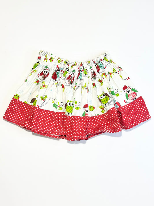 Christmas owls skirt - Size 4