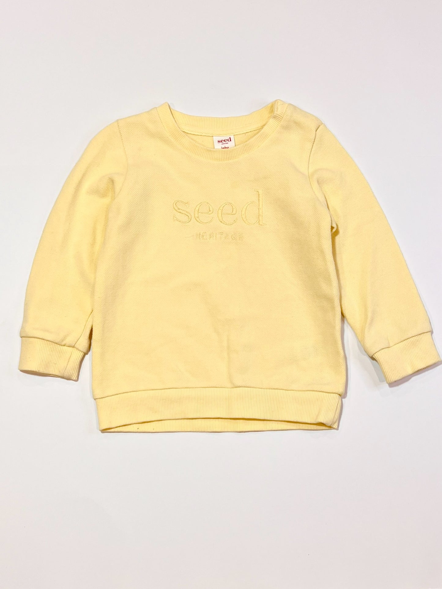 Yellow waffle logo sweater - Size 2