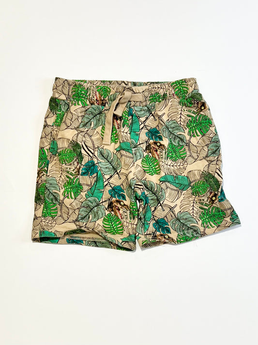 Leafy dino jersey shorts - Size 4