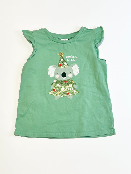 Sequined Christmas tee - Size 4