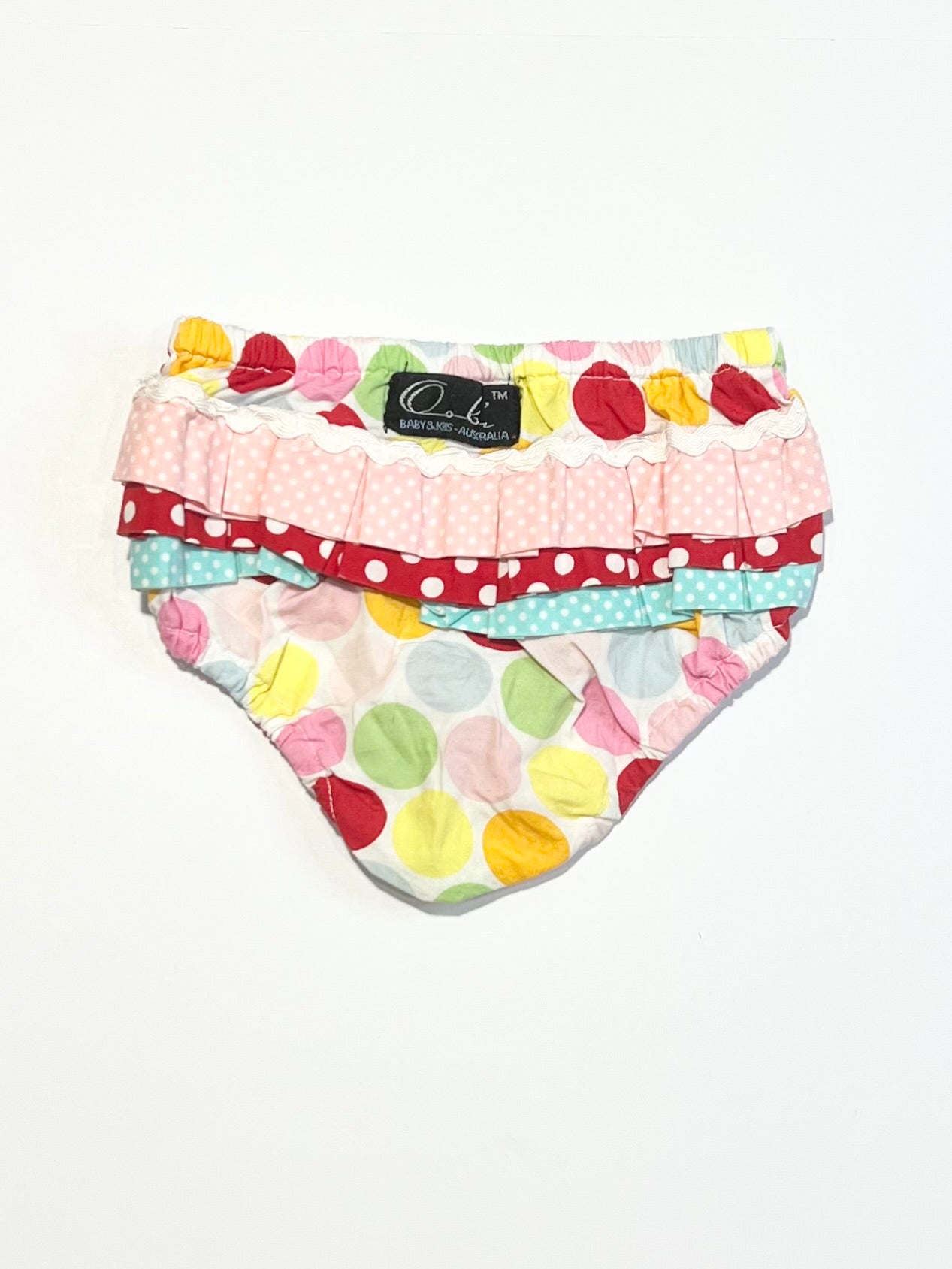Spotty ruffle nappy cover - Size 0-6 months