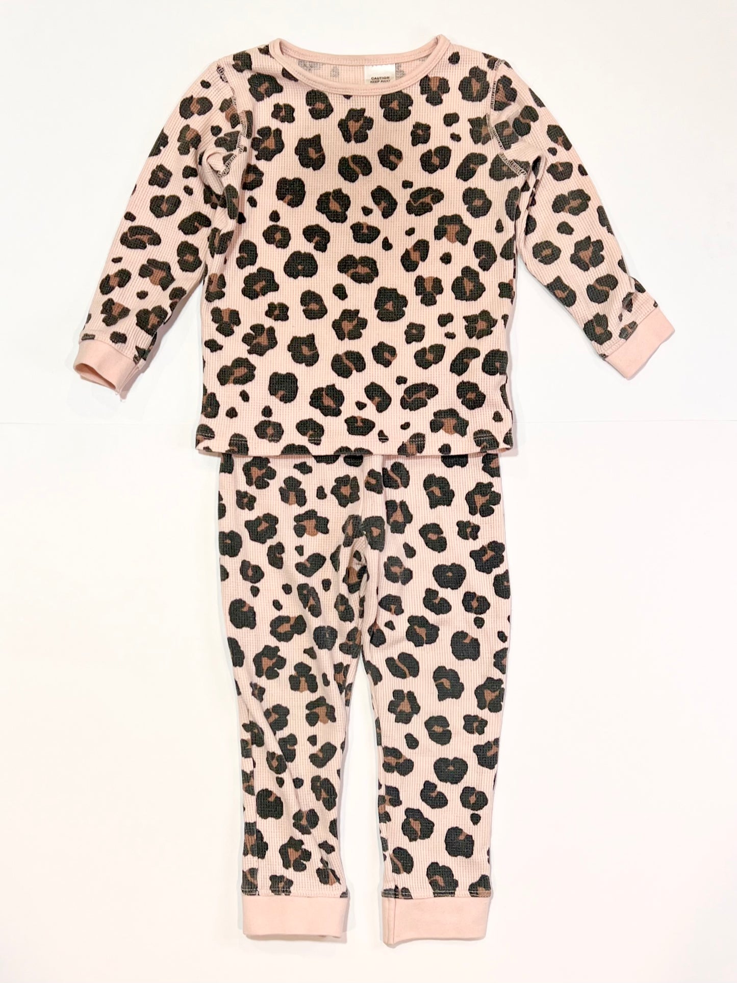 Waffle animal print pyjamas - Size 2