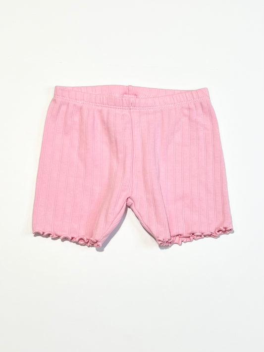 Pink ribbed bike pants - Size 00
