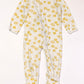 Ribbed bees and flowers zip onesie - Size 2