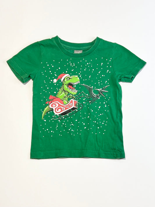 Christmas t-rex tee - Size 2