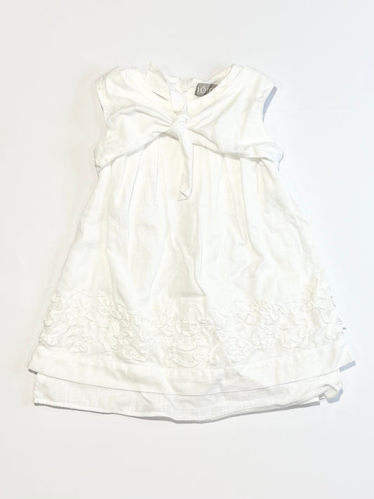 White cotton dress - Size 9-12 months