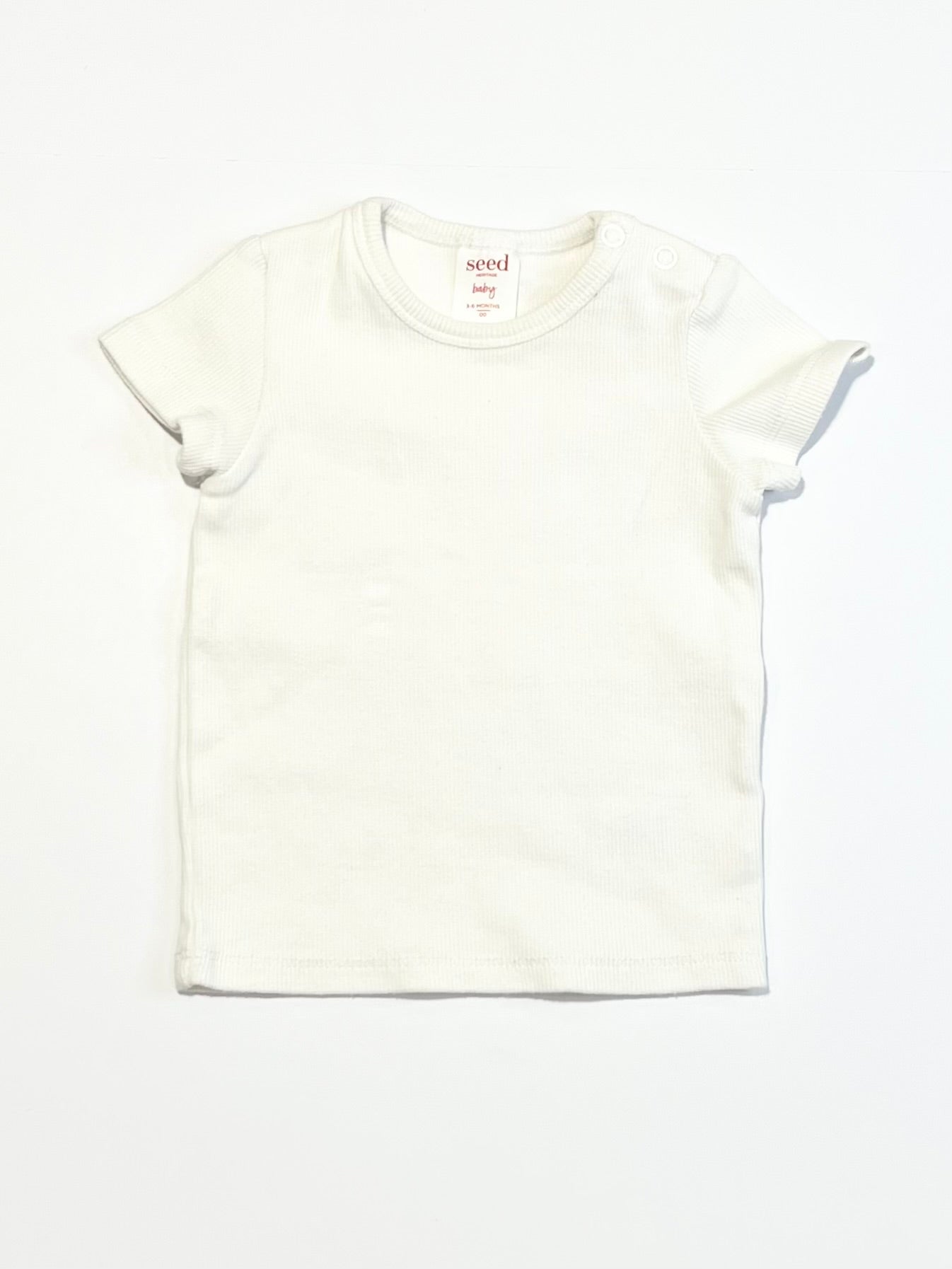 White ribbed tee - Size 00