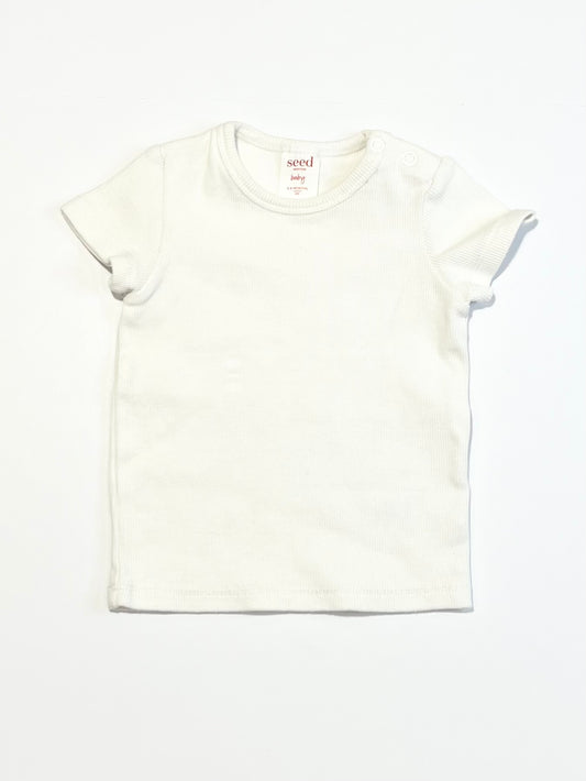 White ribbed tee - Size 00