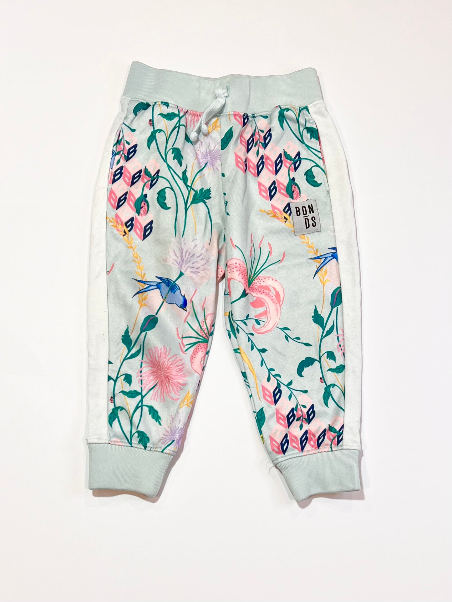 Green floral trackies - Size 2