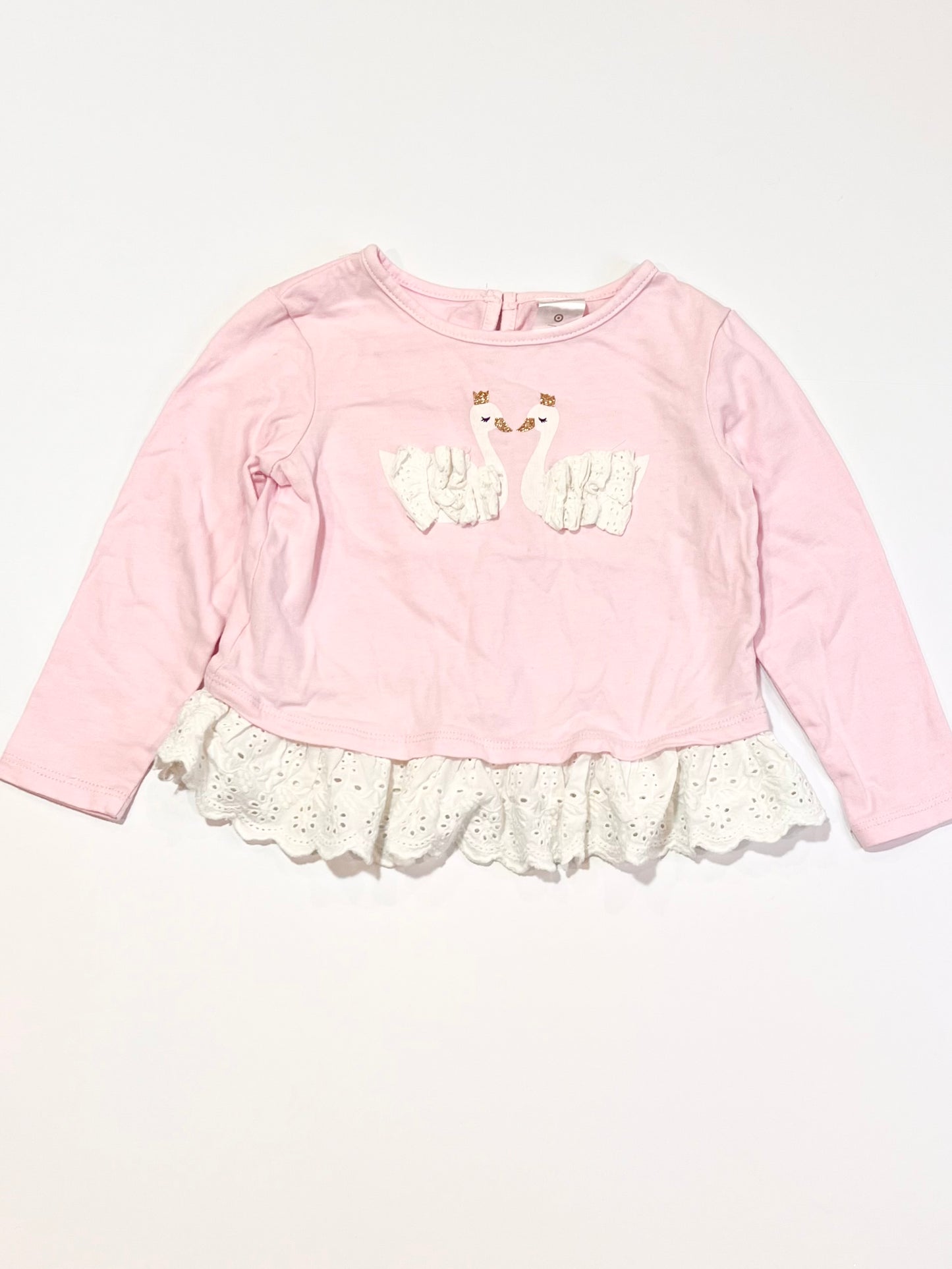 Pink swans top - Size 2