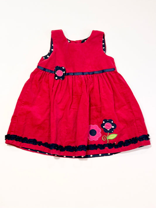 Red corduroy dress - Size 2