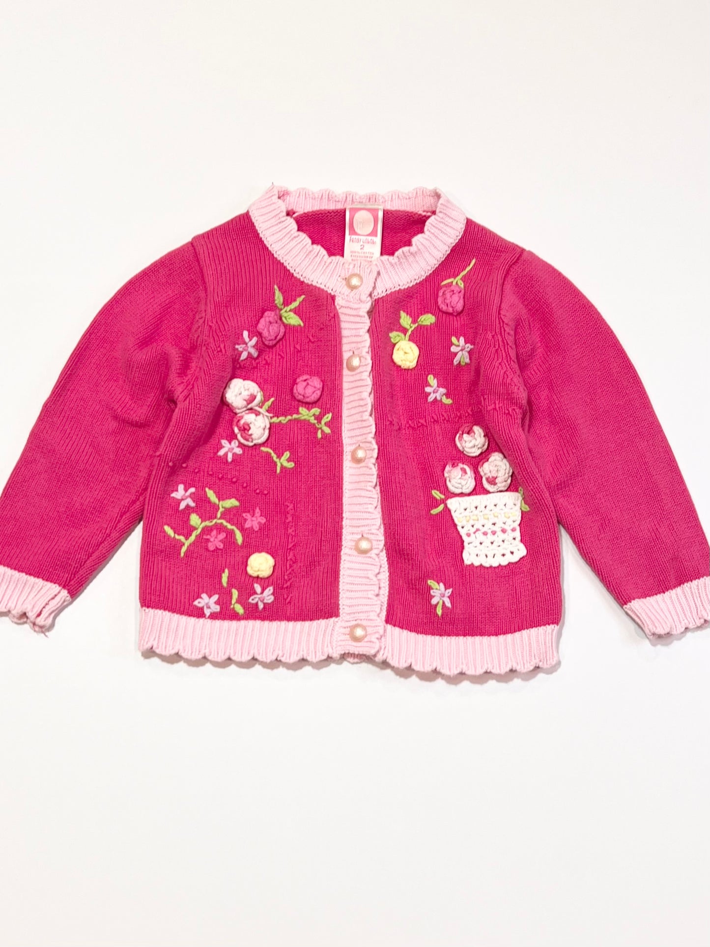 Pink floral cardigan - Size 2
