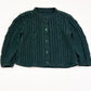 Green cable knit cardigan - Size 2-3