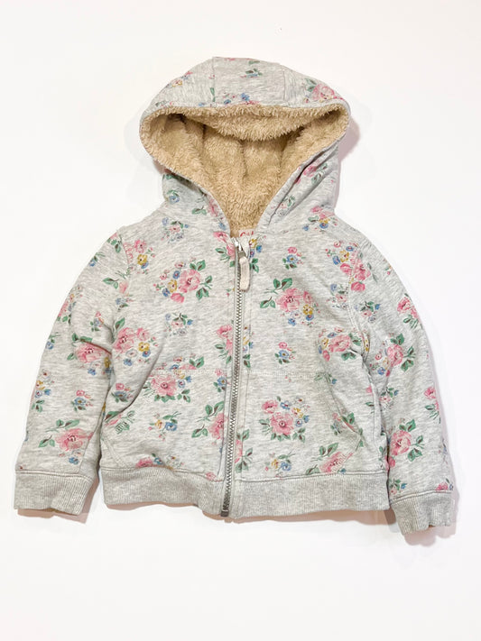 Floral sherpa hoodie - Size 2-3