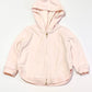 Pink velour zip hoodie - Size 2