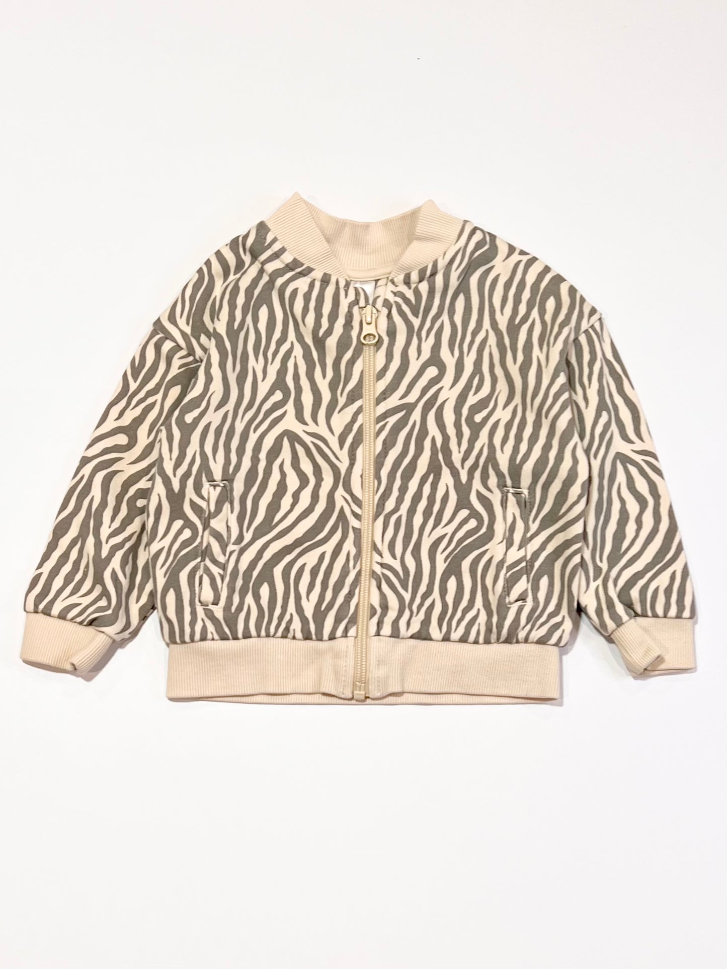 Animal print zip sweater - Size 2