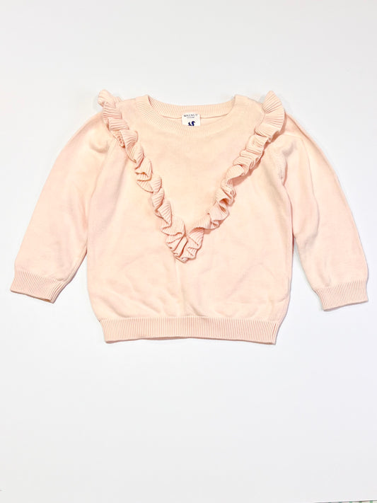 Pink ruffle knit jumper - Size 2