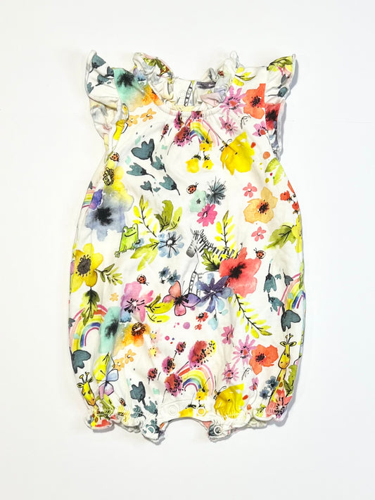 Floral jersey romper - Size 00