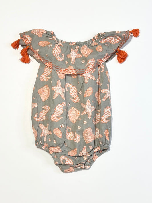 Grey tassel romper - Size 6-9 months
